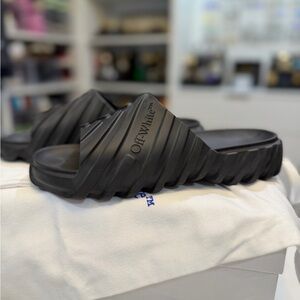 Off-White Black Men's Slide Sandals